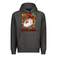 Charcoal Heather Cowboy Christmas Santa Premium Hoodie - BundleAndBundleShop