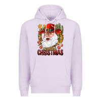 Lilac Cowboy Christmas Santa Premium Hoodie - BundleAndBundleShop