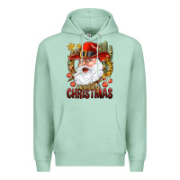 Seafoam Cowboy Christmas Santa Premium Hoodie - BundleAndBundleShop