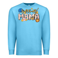 Ocean Blue softball MAMA Premium Sweatshirt - MaliasSmallBusiness