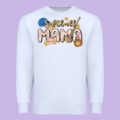 Softball Mama Premium Sweatshirt Designed By Maliassmallbusiness