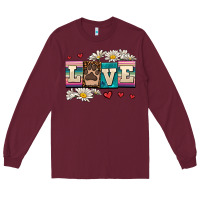 Burgundy love dog Long Sleeve Tee - AdoDesignShop