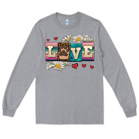 Heather Grey love dog Long Sleeve Tee - AdoDesignShop