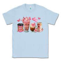 Dusty Blue floral coffee cups Classic Tee - JahusDesignShop