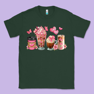 Floral Coffee Cups Classic Tee Designed By Jahusdesignshop