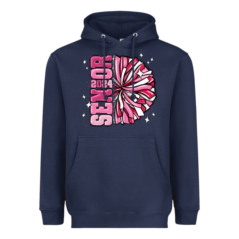 Senior 2024 Pink Cheer Heavyweight Hoodie by MaliasSmallBusiness | Teevron