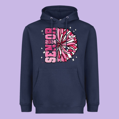 Senior 2024 Pink Cheer Heavyweight Hoodie Designed By Maliassmallbusiness
