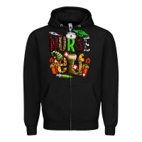 Black nurse elf Zipper Hoodie - AdoDesignShop