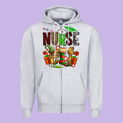 Nurse Elf Zipper Hoodie Designed By Adodesignshop