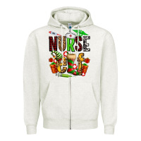 Oatmeal Heather nurse elf Zipper Hoodie - AdoDesignShop