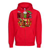 Red nurse elf Zipper Hoodie - AdoDesignShop