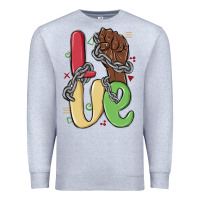 Heather Grey love juneteenth Premium Sweatshirt - MaliasSmallBusiness