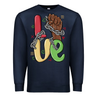 Navy love juneteenth Premium Sweatshirt - MaliasSmallBusiness