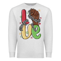 Oatmeal Heather love juneteenth Premium Sweatshirt - MaliasSmallBusiness