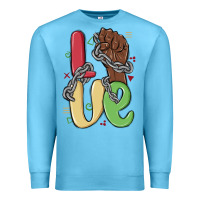 Ocean Blue love juneteenth Premium Sweatshirt - MaliasSmallBusiness