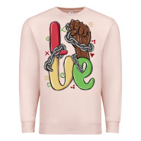 Pale Pink love juneteenth Premium Sweatshirt - MaliasSmallBusiness