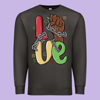 Love Juneteenth Premium Sweatshirt Designed By Maliassmallbusiness