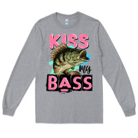 Heather Grey kiss my bass Long Sleeve Tee - JahusDesignShop