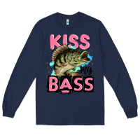 Navy kiss my bass Long Sleeve Tee - JahusDesignShop