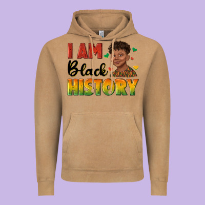 Vintage Hoodie i am black history with afro black boy
