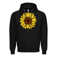 Black sunflower Zipper Hoodie - Artiststas