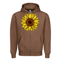 Chestnut sunflower Zipper Hoodie - Artiststas