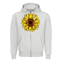 Dove Grey sunflower Zipper Hoodie - Artiststas