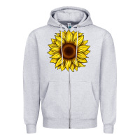 Heather Grey sunflower Zipper Hoodie - Artiststas