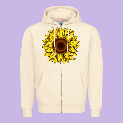 Sunflower Zipper Hoodie Designed By Artiststas