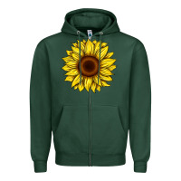 Sports Green sunflower Zipper Hoodie - Artiststas