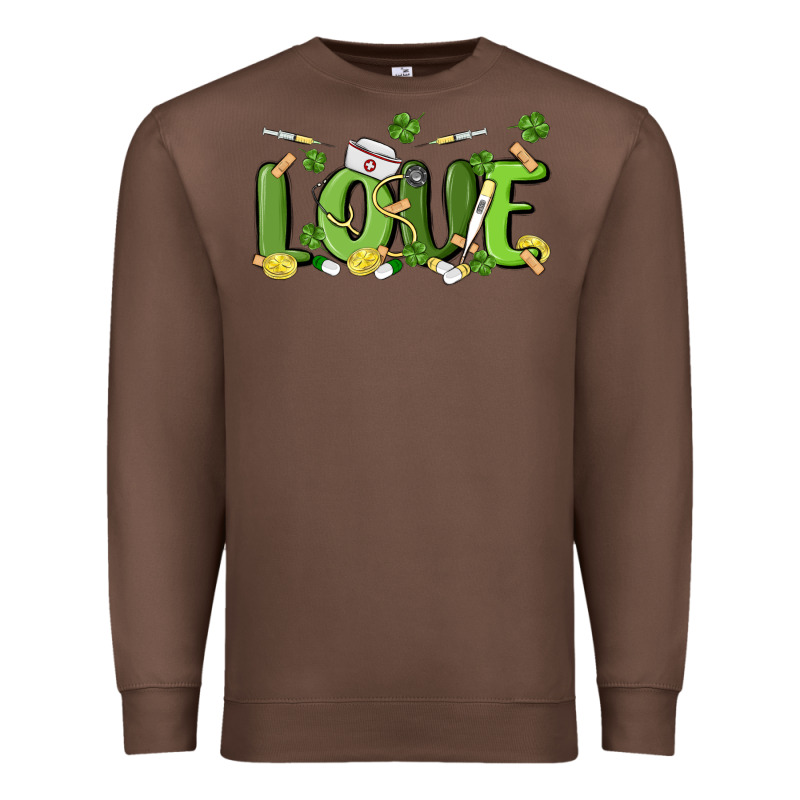 St Patricks Love Nurse Premium Sweatshirt by MaliasSmallBusiness | Teevron