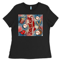 Black baseball Ladies Tee - AdoDesignShop