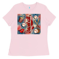 Bubblegum Pink baseball Ladies Tee - AdoDesignShop