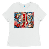 White baseball Ladies Tee - AdoDesignShop