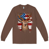 Chestnut deer american flag Long Sleeve Tee - JahusDesignShop