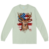 Matcha deer american flag Long Sleeve Tee - JahusDesignShop