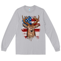 Moon Dust deer american flag Long Sleeve Tee - JahusDesignShop