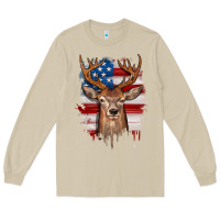 Mushroom deer american flag Long Sleeve Tee - JahusDesignShop