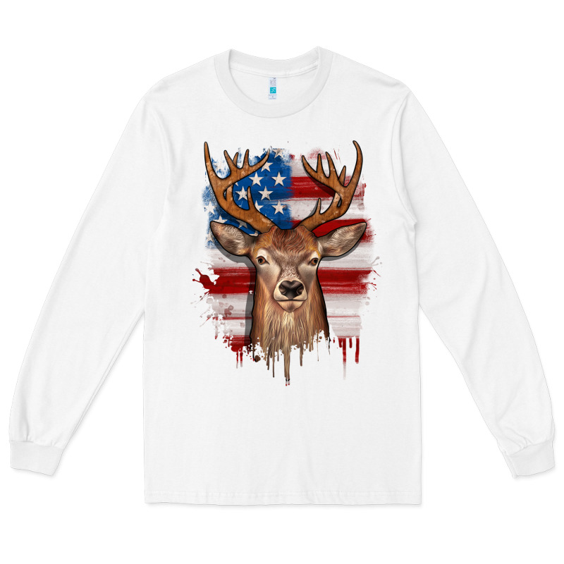 Deer American Flag Long Sleeve Tee by JahusDesignShop | Teevron