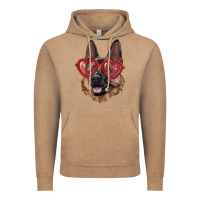 Vintage Coffee German shepherd with love glasses Vintage Hoodie - RanaPortraitStore