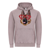 Vintage Zinc German shepherd with love glasses Vintage Hoodie - RanaPortraitStore