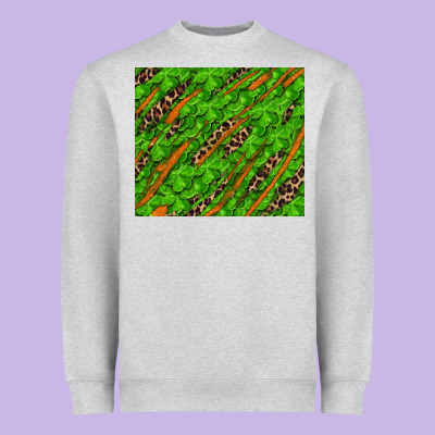 Distressed Shamrock And Leopard Heavyweight Sweatshirt Designed By Ranaportraitstore
