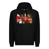 Black Santa Snowman Reindeer Penguin Elf Christmas Truck Premium Hoodie - BundleAndBundleShop