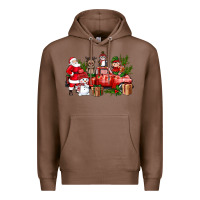 Santa Snowman Reindeer Penguin Elf Christmas Truck Premium Hoodie | Teevron