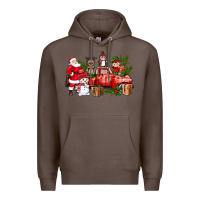Coffee Santa Snowman Reindeer Penguin Elf Christmas Truck Premium Hoodie - BundleAndBundleShop