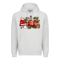 Dove Grey Santa Snowman Reindeer Penguin Elf Christmas Truck Premium Hoodie - BundleAndBundleShop
