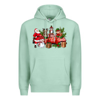 Seafoam Santa Snowman Reindeer Penguin Elf Christmas Truck Premium Hoodie - BundleAndBundleShop