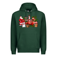 Sports Green Santa Snowman Reindeer Penguin Elf Christmas Truck Premium Hoodie - BundleAndBundleShop