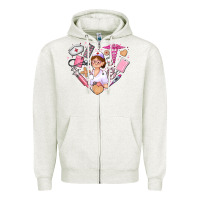 Oatmeal Heather nurse and nurse element heart Zipper Hoodie - AdoDesignShop