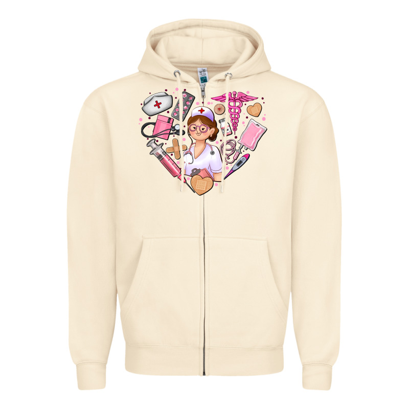 Nurse And Nurse Element Heart Zipper Hoodie by AdoDesignShop | Teevron